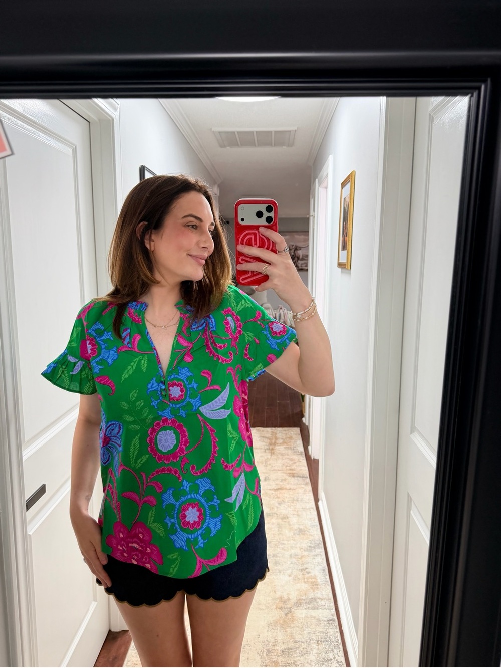 Sugar Lips Floral Green Top